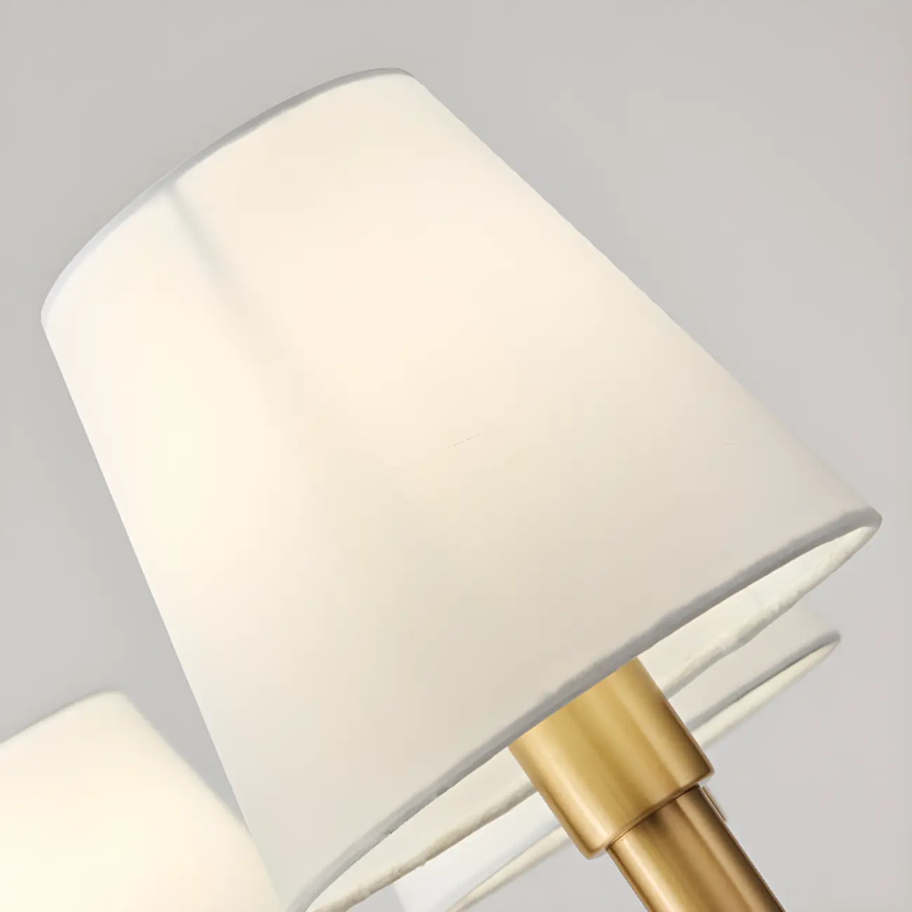 Modern 3-Light White Chandelier with Fabric Shades