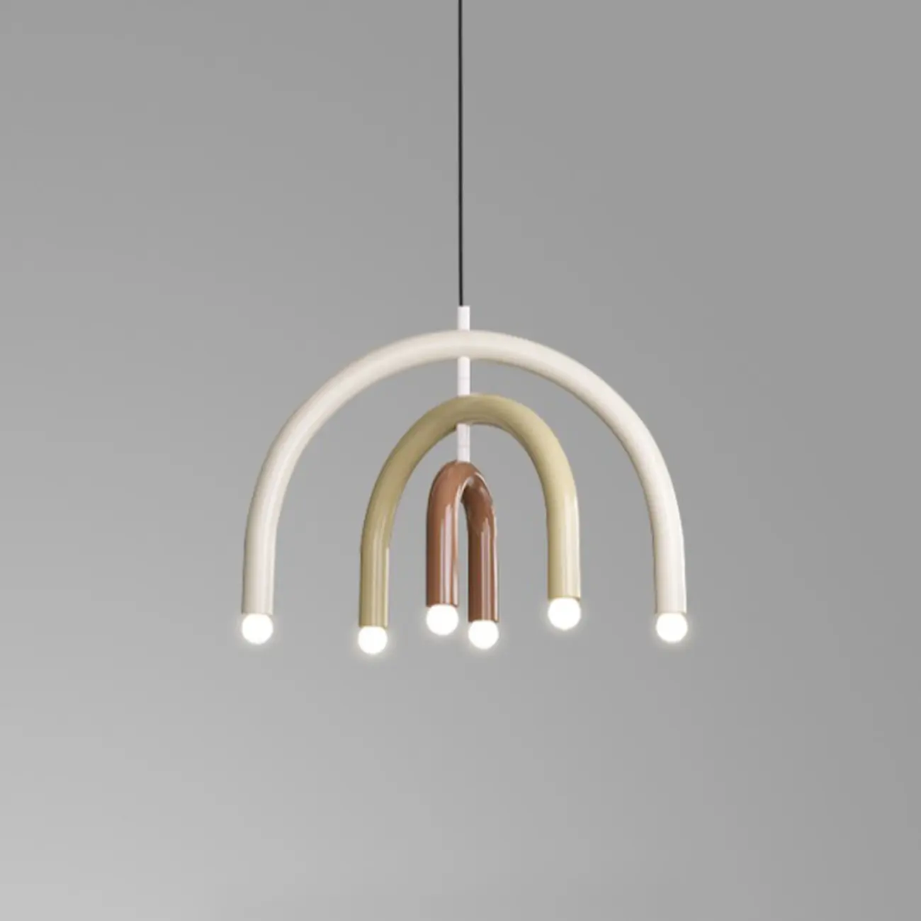 Modern 6-Light LED Chandelier  with Rainbow Shape Design