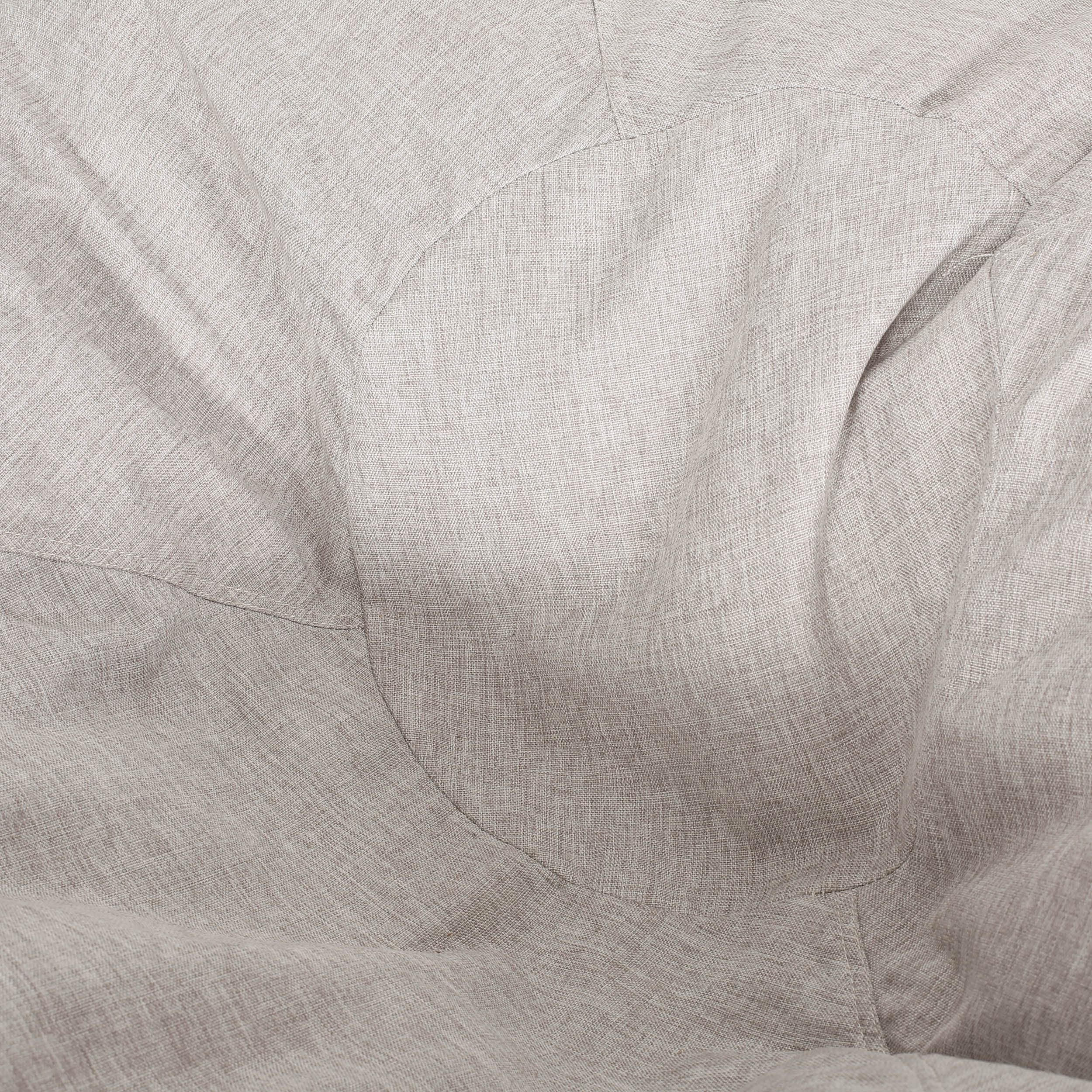 Modern 5 Foot Two Toned Fabric and Faux Leather Bean Bag - NH098413