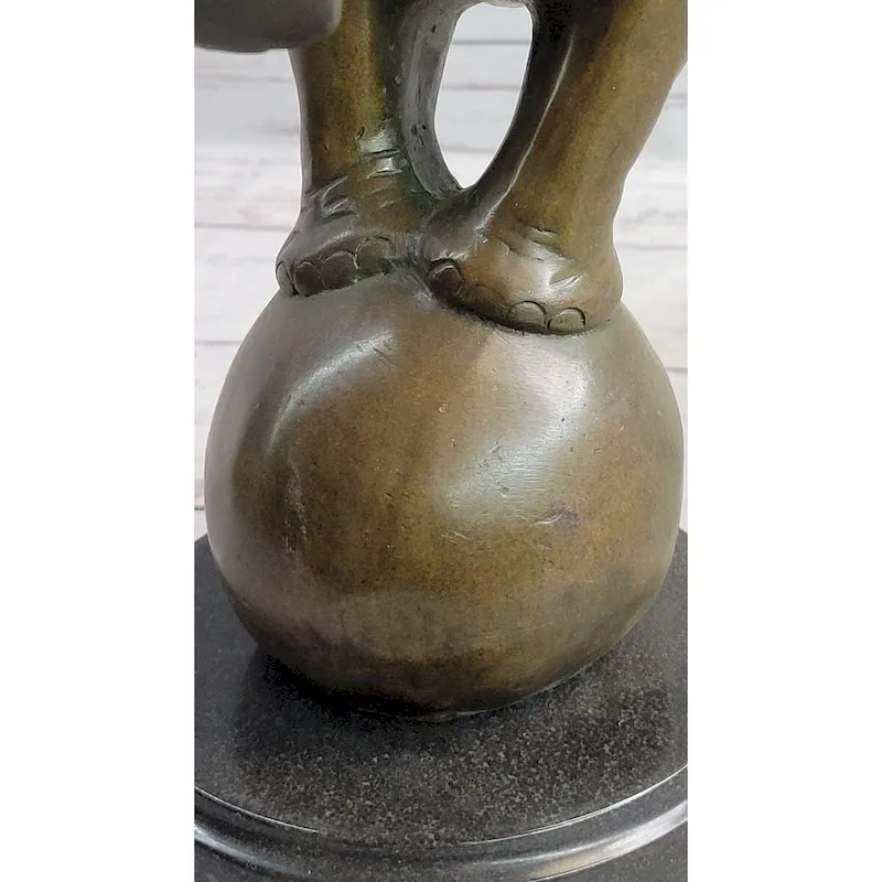 Bronze Sculpture Statue Figure Circus Elephant Balancing On Ball