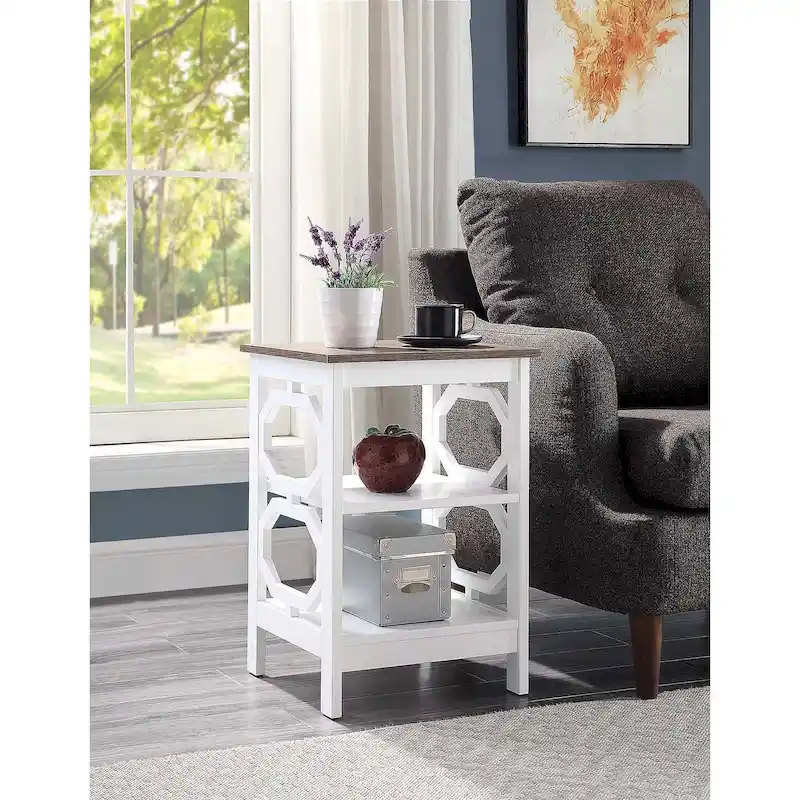 Omega End Table with Shelves