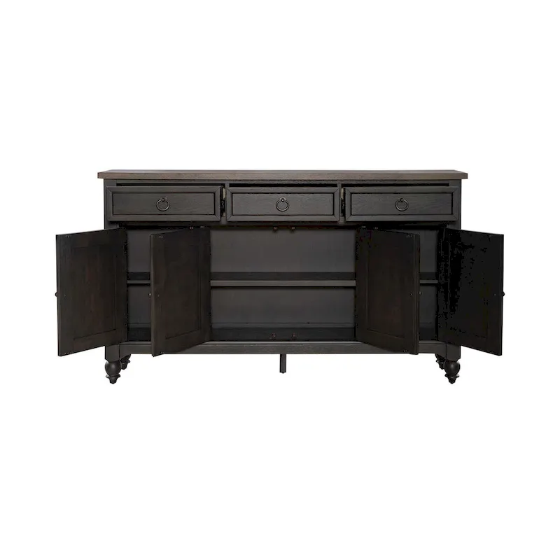 Americana Farmhouse Black Hall Buffet