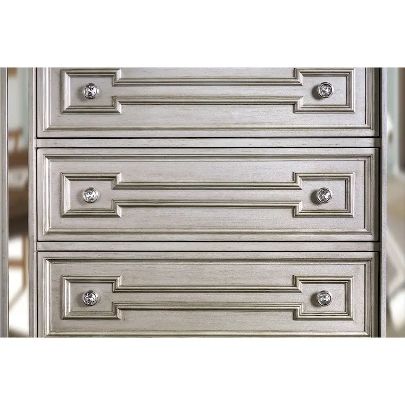 Eaen Glam Champagne Solid Wood 5-Drawer Chest by Furniture of America