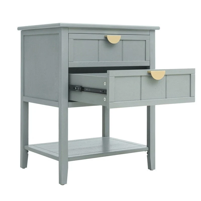 American Style Side Table End Table with 2 Drawer