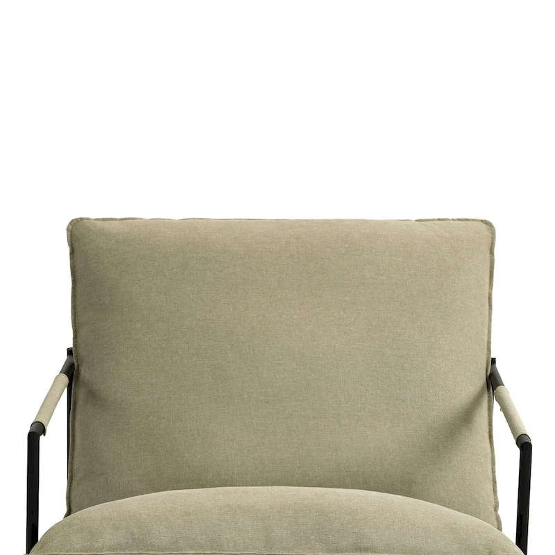 Metal Framed Accent Chair Sling Armchair with Bag Cushion