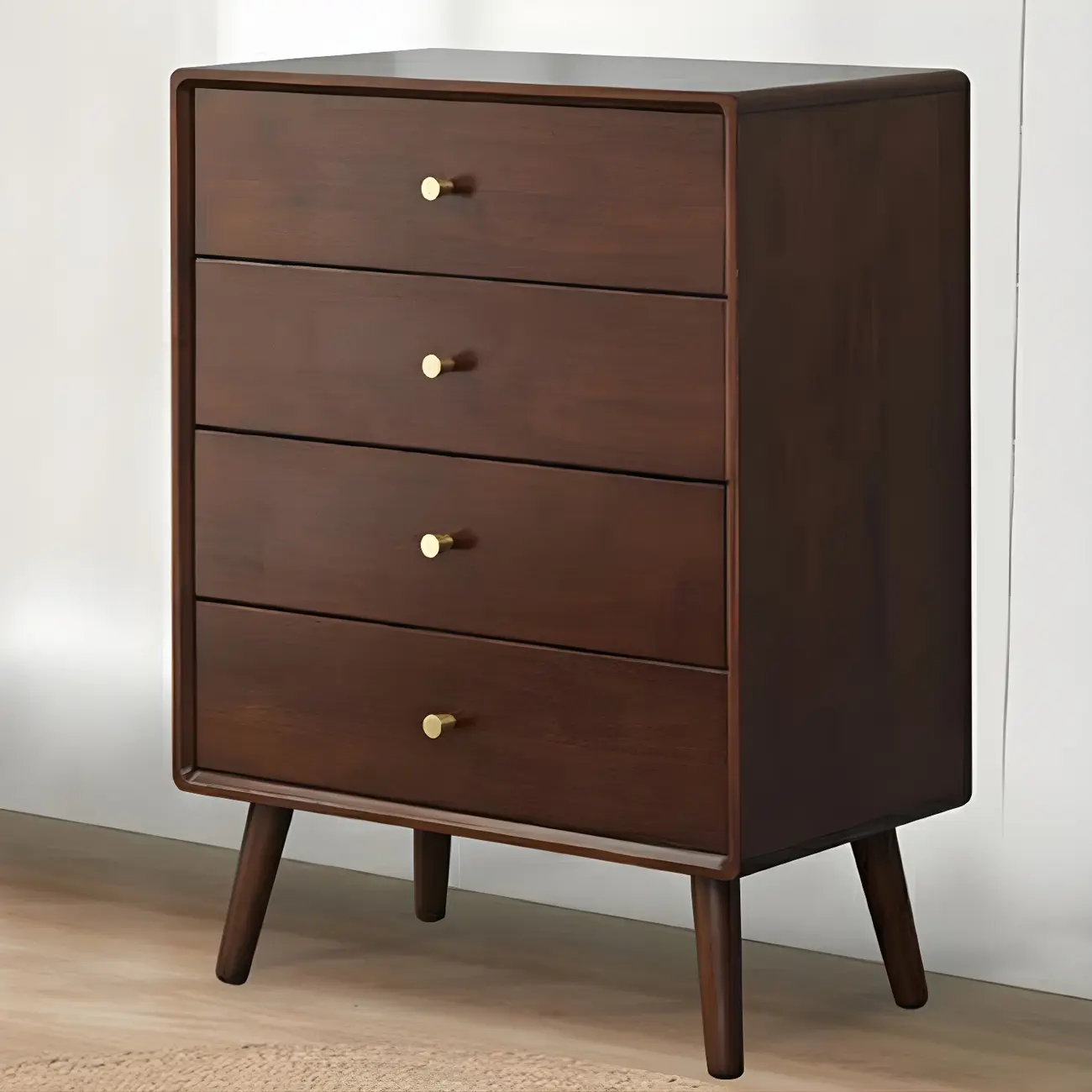 Compact Natural Wood Combo Dresser with Cabinet and Drawers