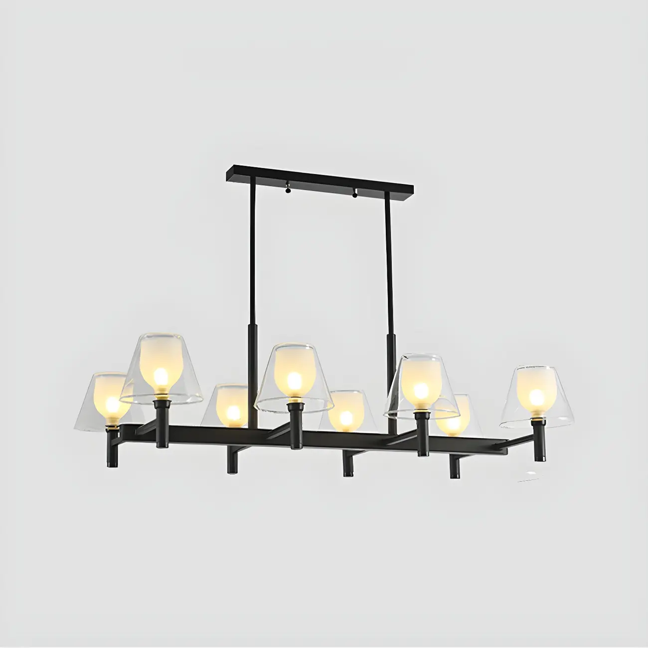 Large Cone-Shaped Modern Glass Kitchen Pendant Light