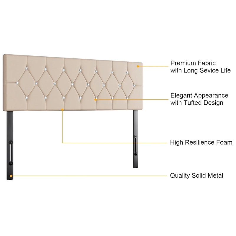 Upholstered Headboard, Diamond Tufted Adjustable Headboard from 39.8