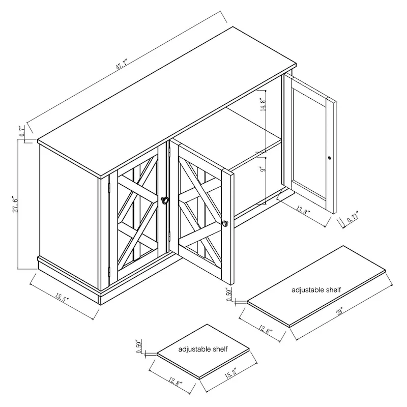 48 in. Rustic Natural Wood TV Stand - Up to 55 in. TVs