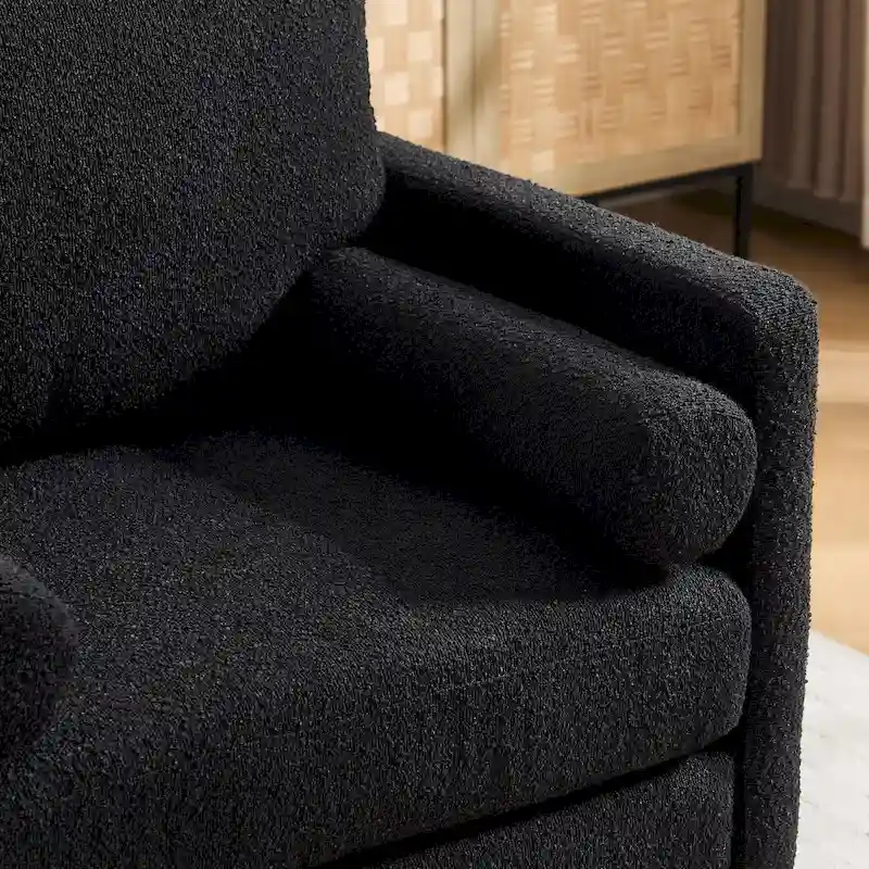 35.4W Modern Reading Chair,Upholstered Accent Chair with Pillows and Wood Legs