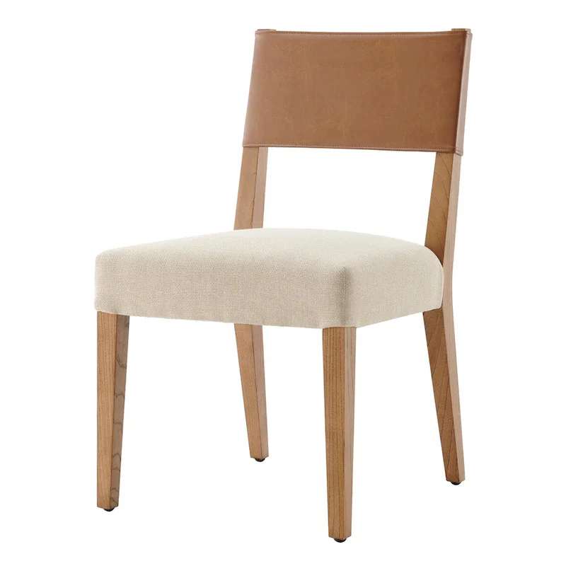 Faux Leather & Linen Dining Side Chair (Set of 2)