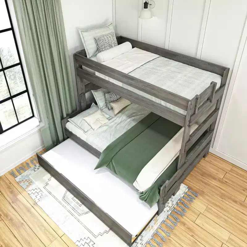 Max & Lily Farmhouse Twin over Full Bunk Bed with Trundle