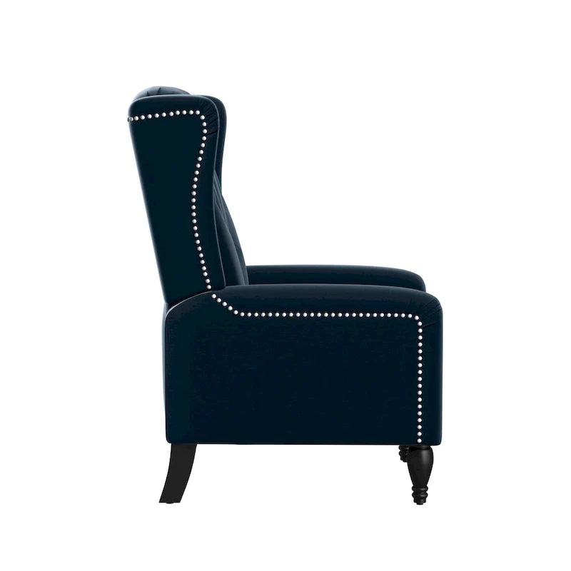 Velvet Wingback Push Back Recliner Chair