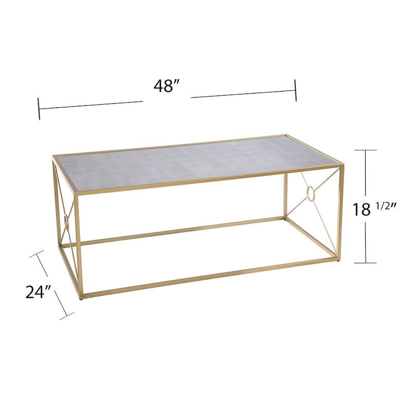 SEI Furniture Lanfranco Transitional Gold Metal Coffee Table