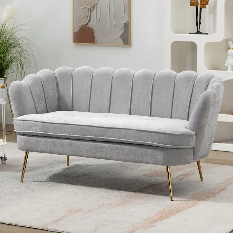 59W Mid-century Modern Tufted Loveseat Upholstered Sofa