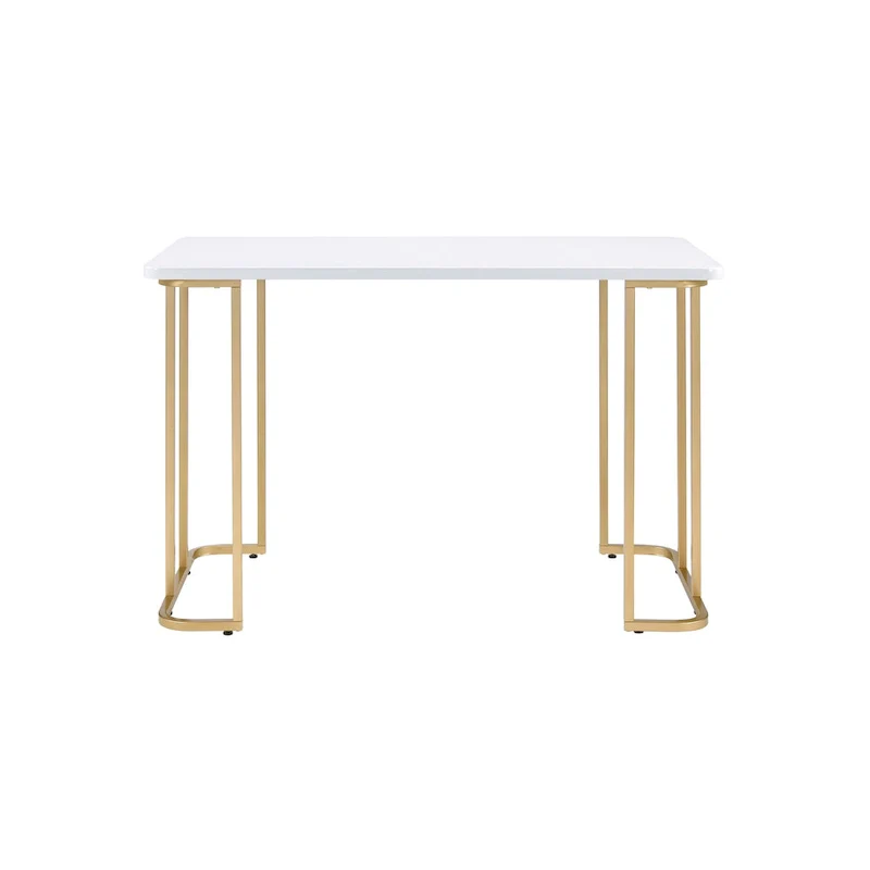 Estie White & Gold Finish Writing Desk
