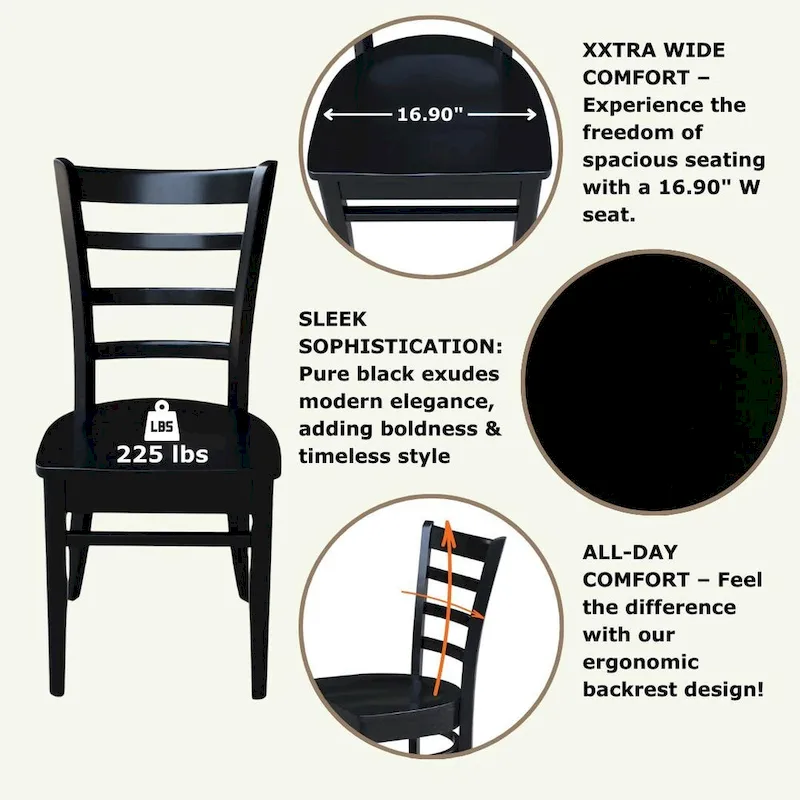 International Concepts Set of Two Emily Side Chairs