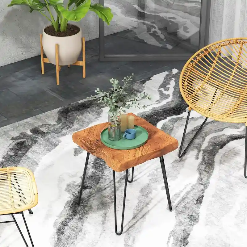 Reclaimed Recycled Teak Wood End Table