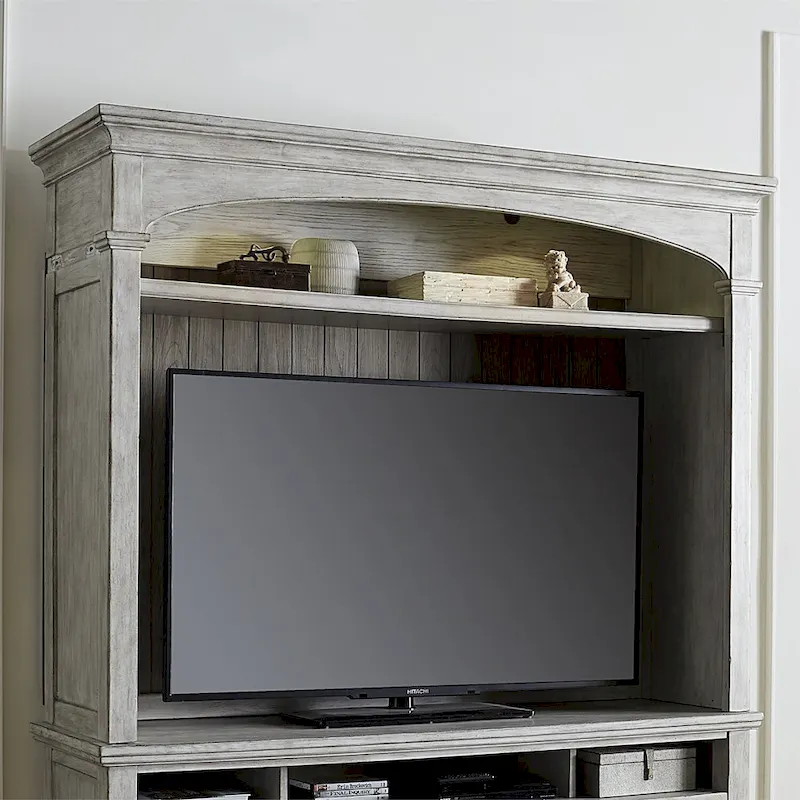 Antique White Tobacco Entertainment Center