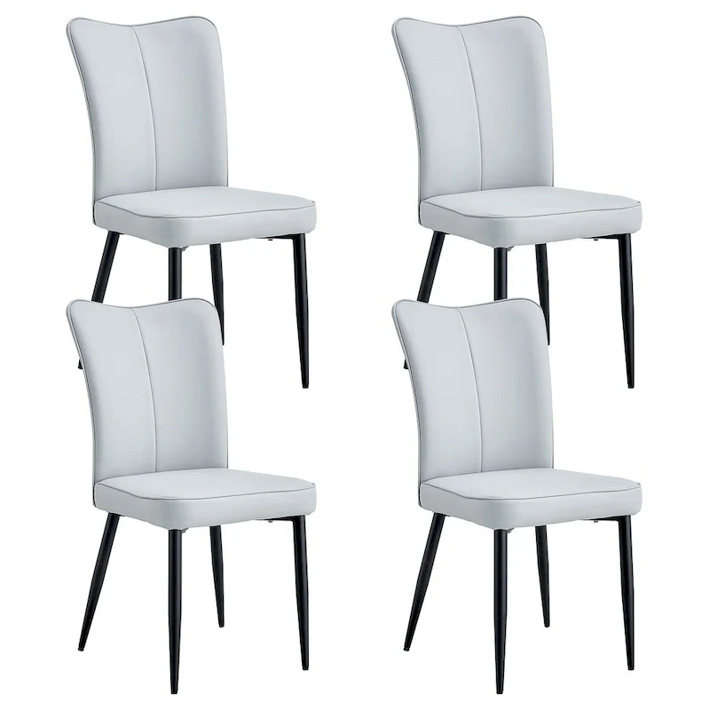 Modern PU Leather Minimalist Dining Chairs Set of 4