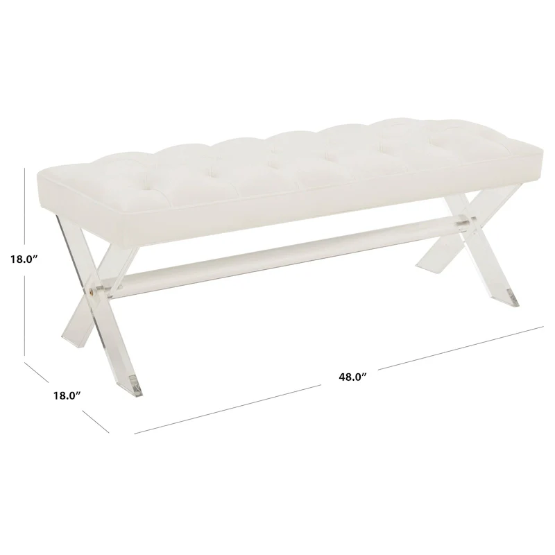 Acrylic Bench - 48 In W x 18 In D x 18 In H - 48Wx18Dx18H