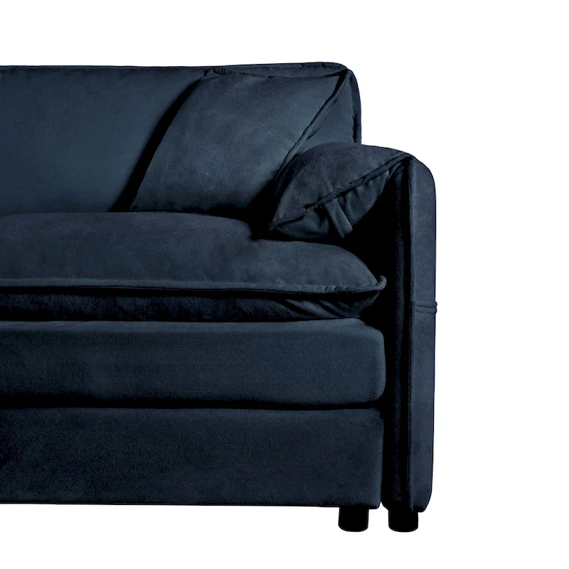 75.59 Chenille Cloud Loveseat Sofa with Deep Seat and 4 Pillows