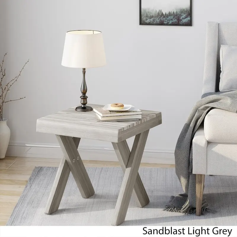 Esmeralda Farmhouse Acacia Wood Side Table