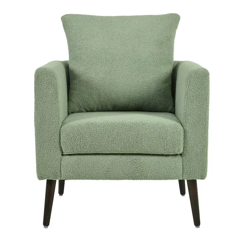 Green 26.77  Upholstered Arm Chair with Solid Wood Legs