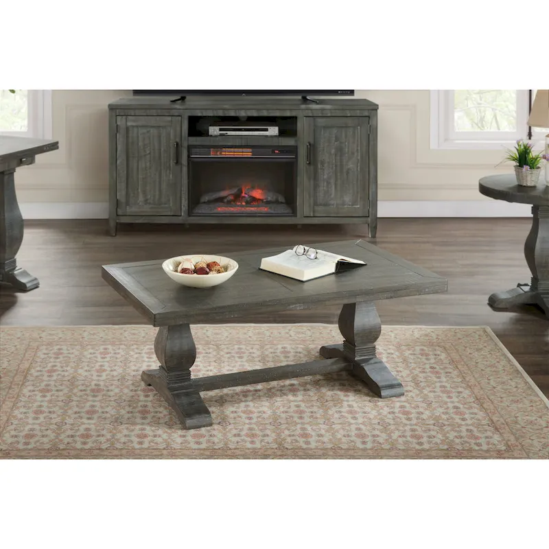 50 Solid Wood Pedestal Coffee Table