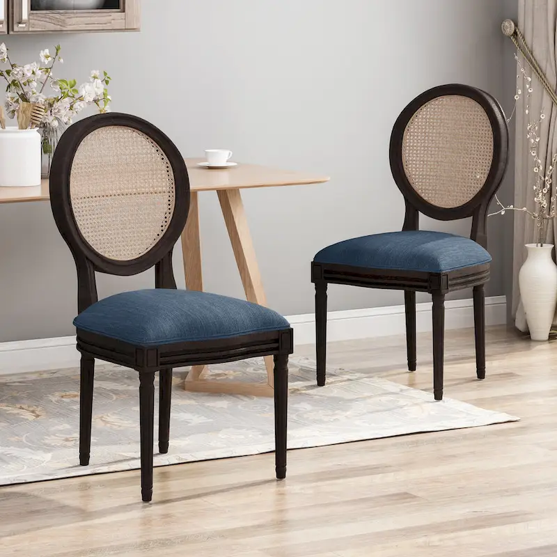 Govan Wooden Dining Chairs with Cushions (Set of 2) by