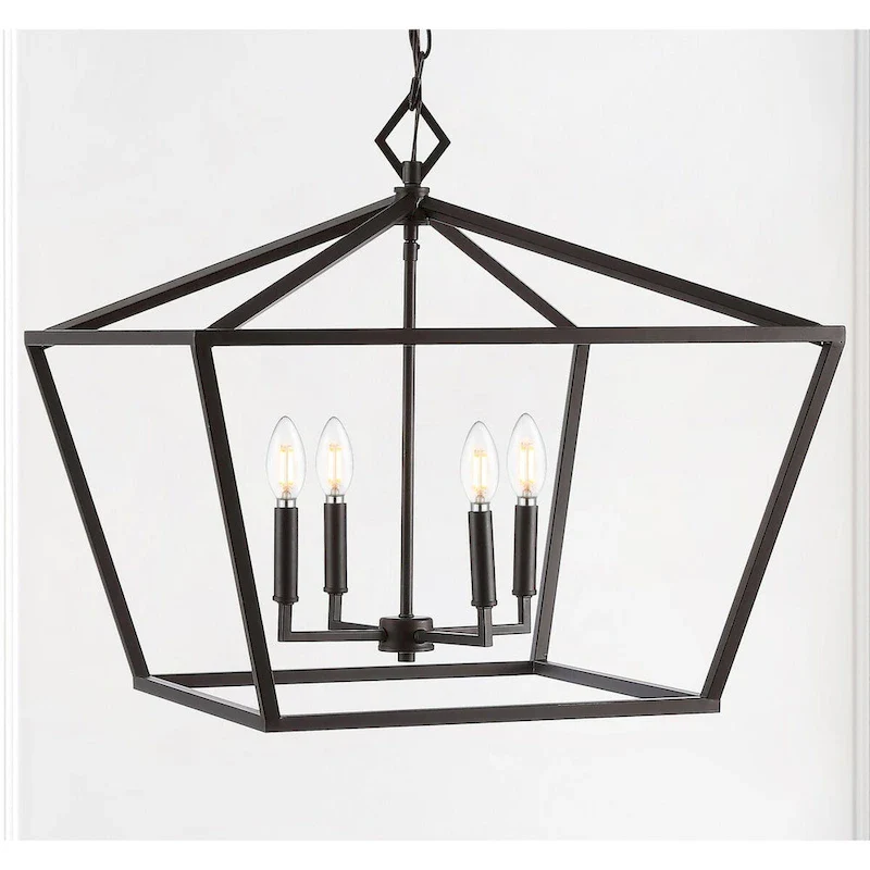 Floyd 4-Light Adjustable Iron Rustic Glam LED Pendant, by JONATHAN Y