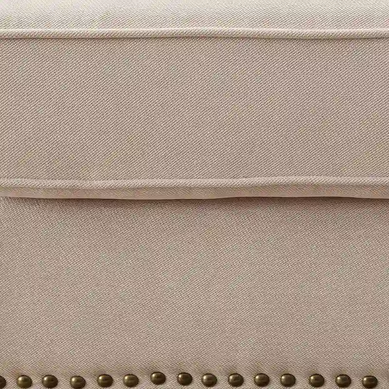 Riti Transitional Beige Fabric Upholstered Nailhead Sectional by Furniture of America