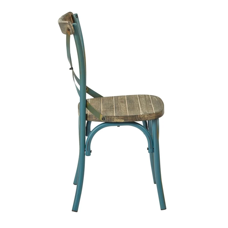 Somerset X Back Antique Metal Dining Chair