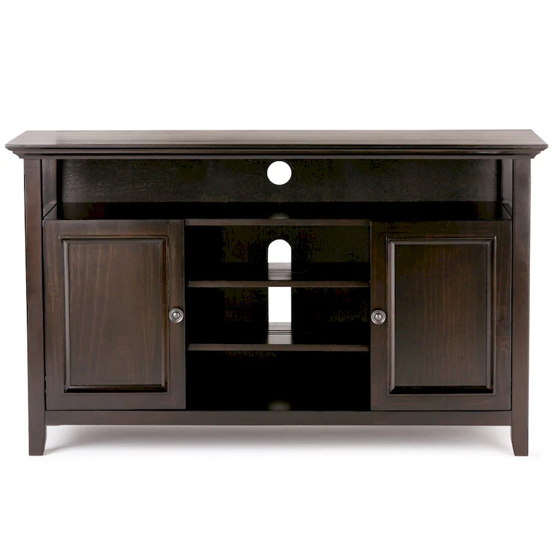 54-Inch Wide Solid Wood Transitional-Style Tv Stand — 54