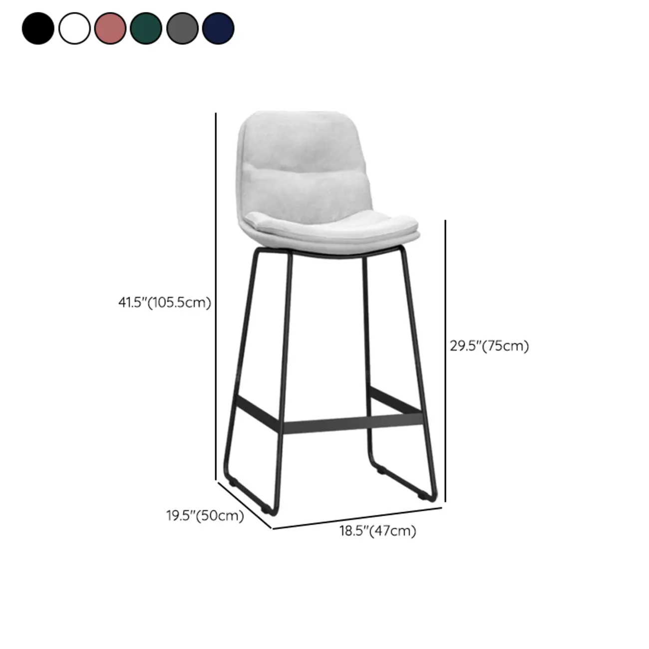 Glam Sled Upholstered Fabric Counter Height Bar Stools