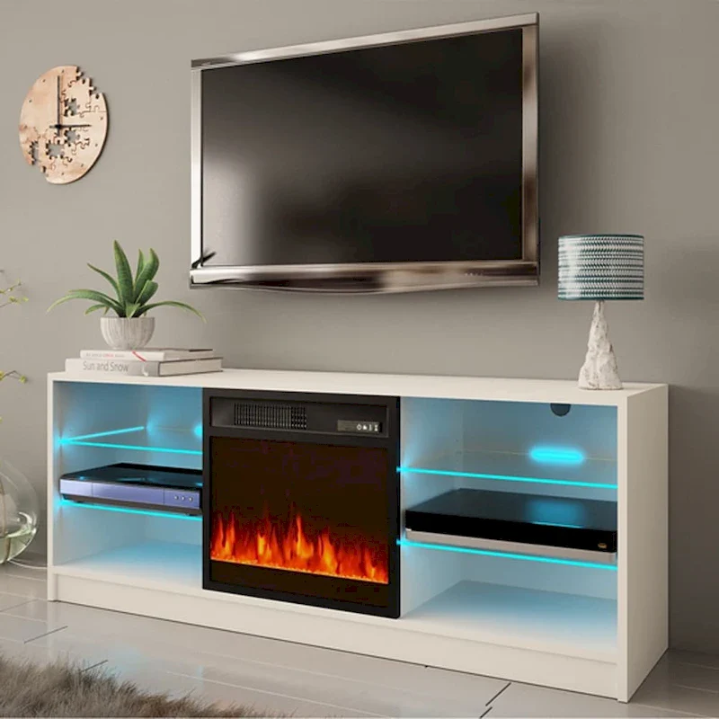 Manhattan Electric Fireplace Modern 58 TV Stand