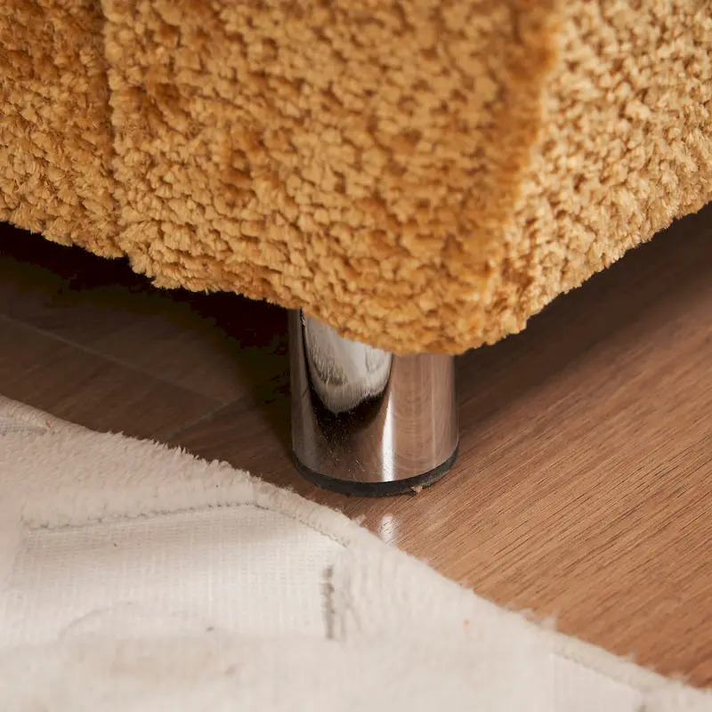 Modern Deep 3-Seat Sofa Couch with Ottoman