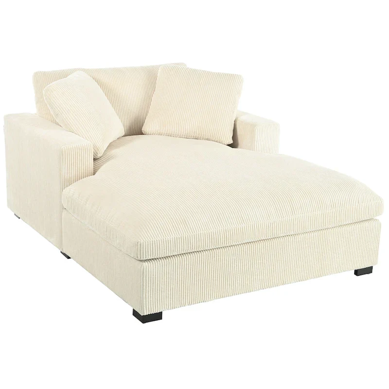 Beige 53.5  Chaise Lounge Chair