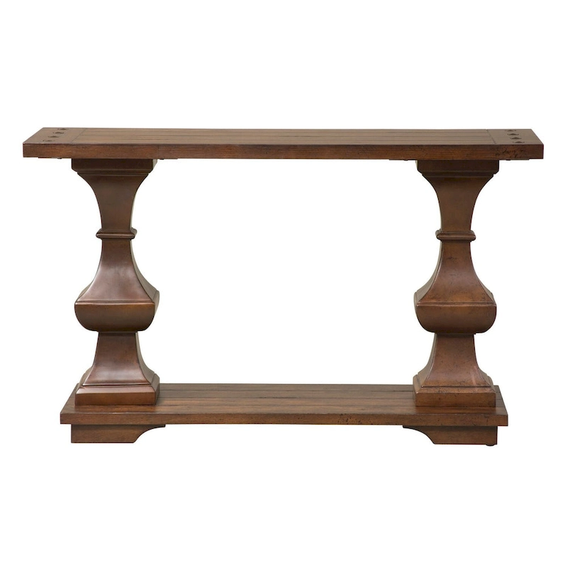 Sedona Kona Brown Sofa Table with Heavy Oak Planked Top