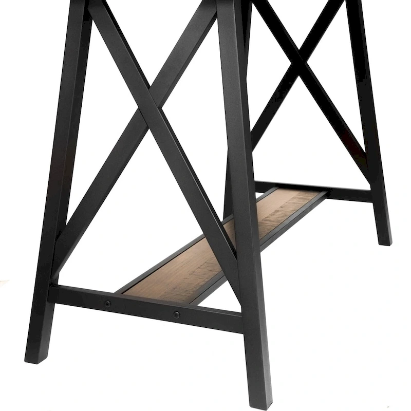 Industrial Weathered Oak 47-inch Wide Wood Top Counter Height Table by Furniture of America