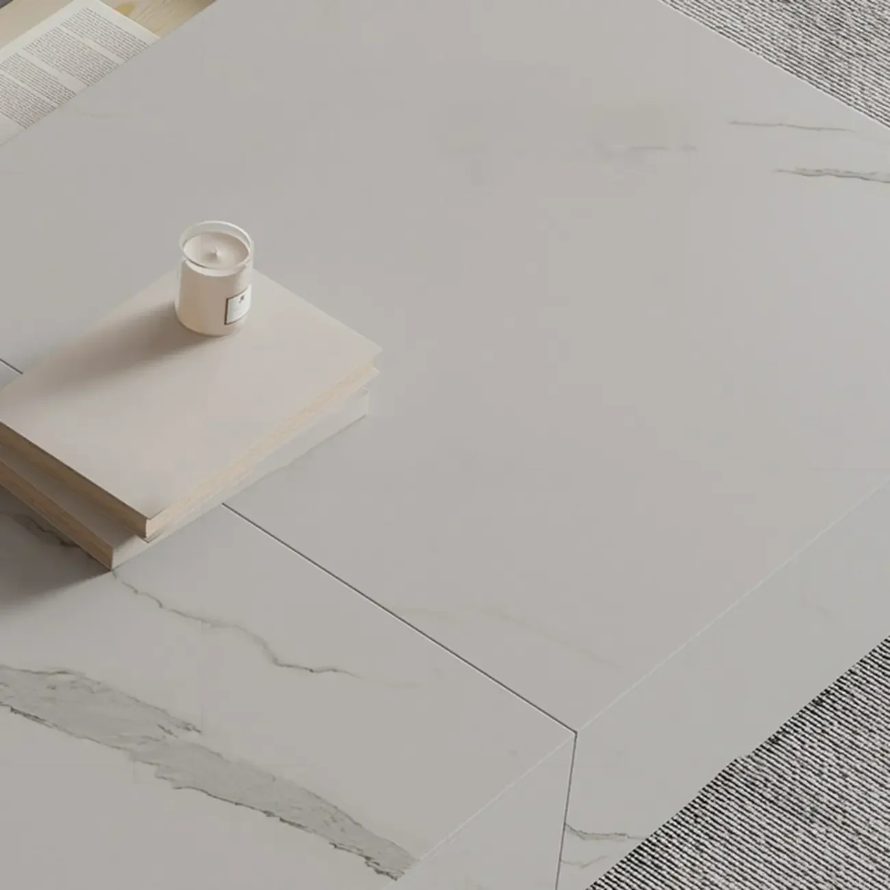 87 Rectangle Black Electric Fireplace Stone TV Stand with Light