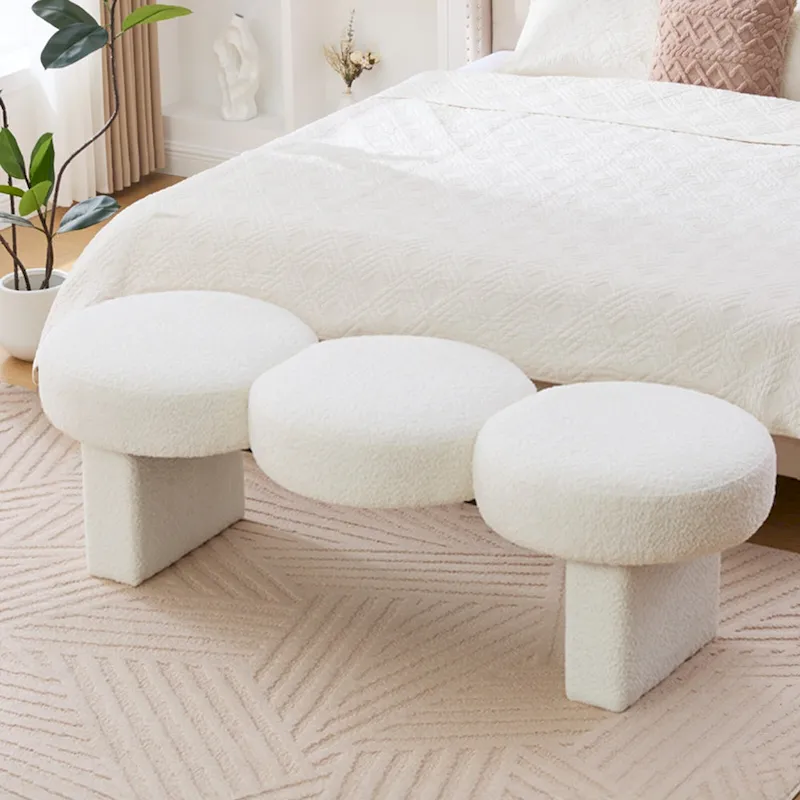 56.3W Boucle Upholstered Bedroom Bench for Entryway End of Bed - 56.3W x 19.7D x 17.7H