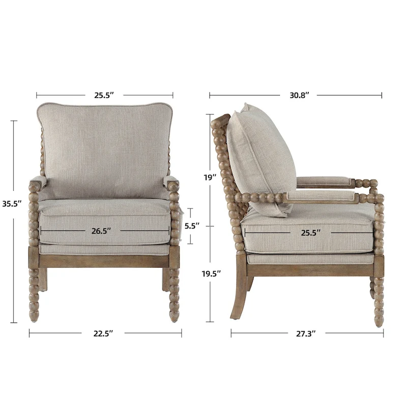 Traditional 23.6 Spindle Leg Wood End Table with USB