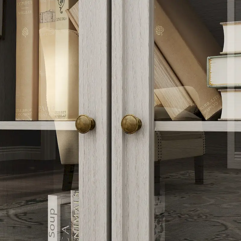 Home Media Center Sleek Design with Ample Shelving and Glass Accents