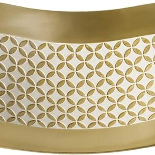 Creative Scents White and Gold Resin Lattice Centerpiece Dish