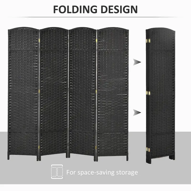 Freestanding 4-Panel Folding Privacy Screen Room Divider