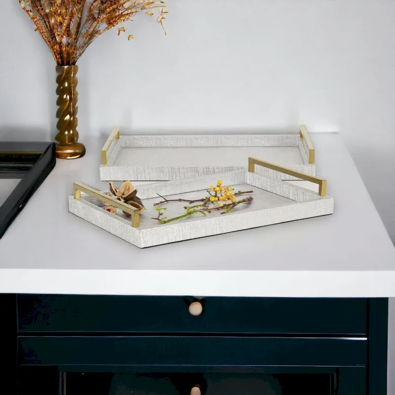 Lusan Black Vinyl Tray Set