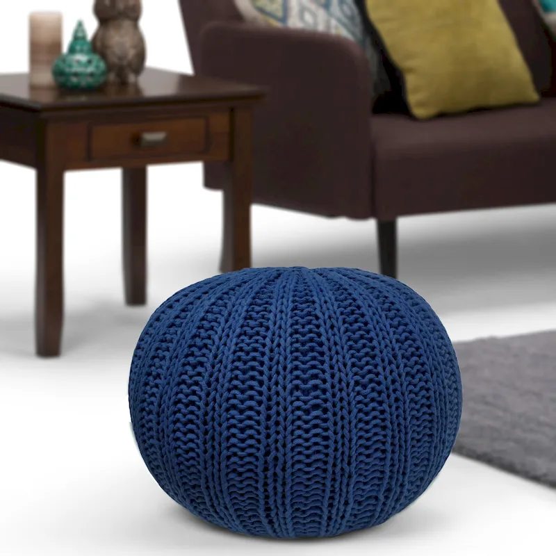WYNDENHALL Grandville Boho Round Hand Knit Pouf