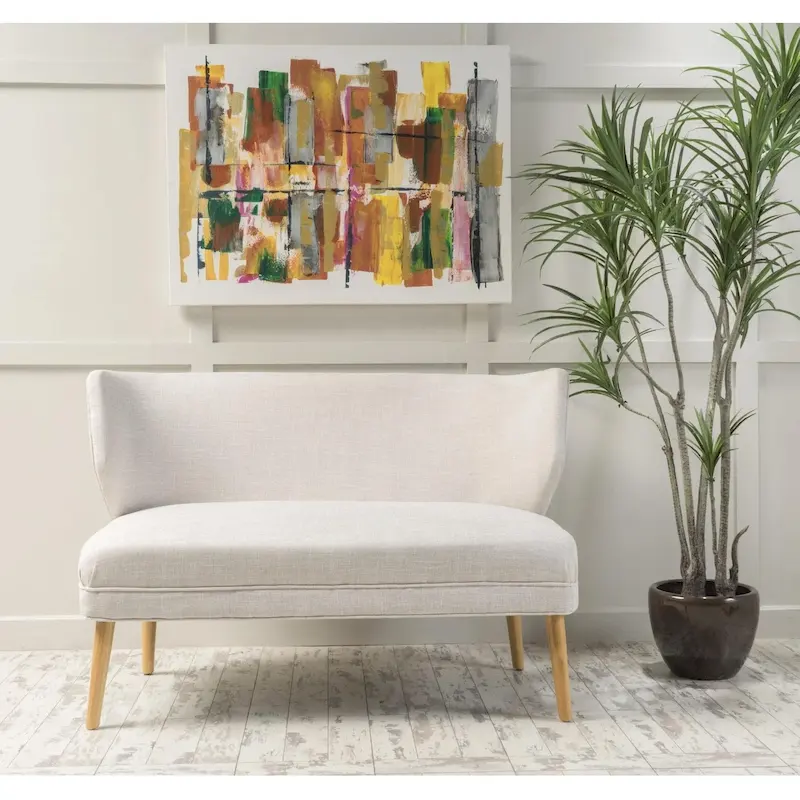 Desdemona Mid-Century Fabric Loveseat by Christopher Knight Home