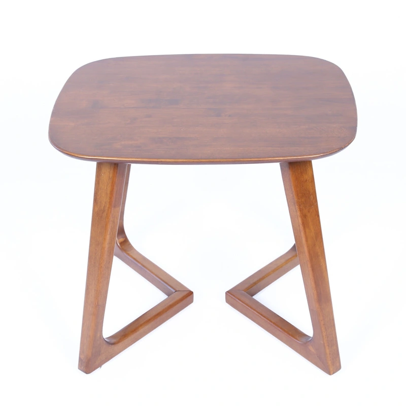 MacLuu Scandinavian Rectangular Solid Wood End Table